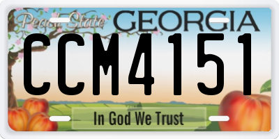 GA license plate CCM4151