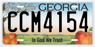 GA license plate CCM4154