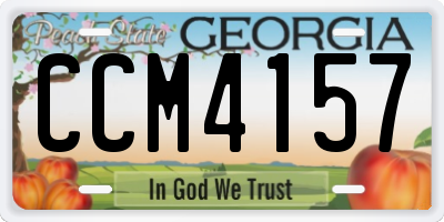 GA license plate CCM4157