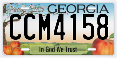 GA license plate CCM4158