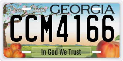 GA license plate CCM4166