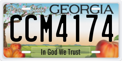 GA license plate CCM4174