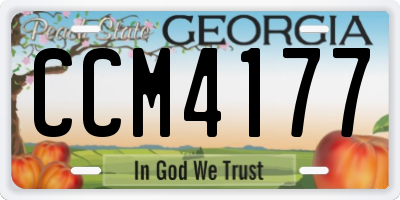 GA license plate CCM4177