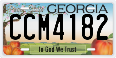 GA license plate CCM4182