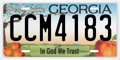 GA license plate CCM4183