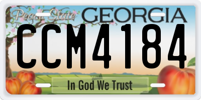 GA license plate CCM4184