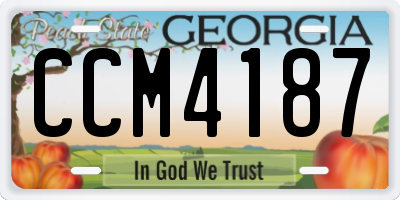GA license plate CCM4187