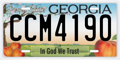 GA license plate CCM4190