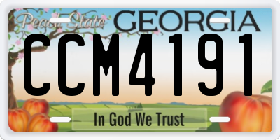 GA license plate CCM4191