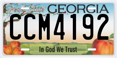 GA license plate CCM4192