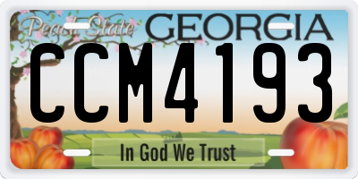 GA license plate CCM4193