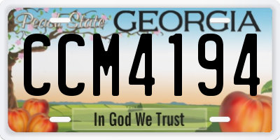 GA license plate CCM4194