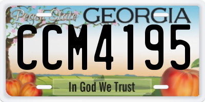 GA license plate CCM4195