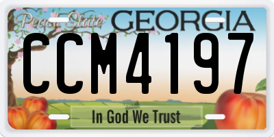 GA license plate CCM4197
