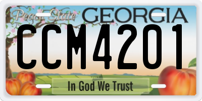 GA license plate CCM4201