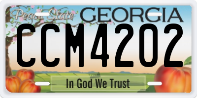 GA license plate CCM4202