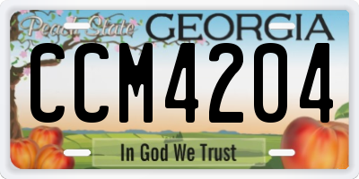 GA license plate CCM4204