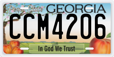 GA license plate CCM4206