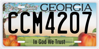 GA license plate CCM4207