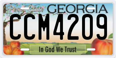 GA license plate CCM4209