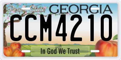 GA license plate CCM4210