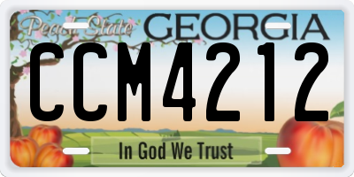 GA license plate CCM4212