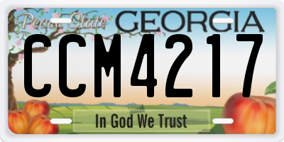 GA license plate CCM4217