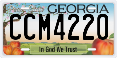 GA license plate CCM4220