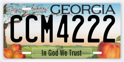 GA license plate CCM4222