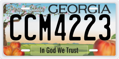 GA license plate CCM4223
