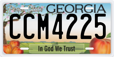 GA license plate CCM4225