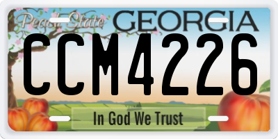 GA license plate CCM4226