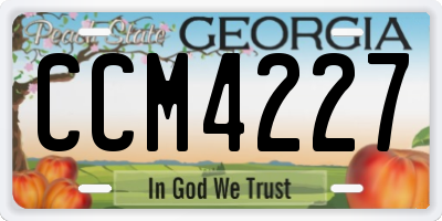 GA license plate CCM4227
