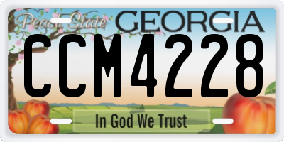 GA license plate CCM4228