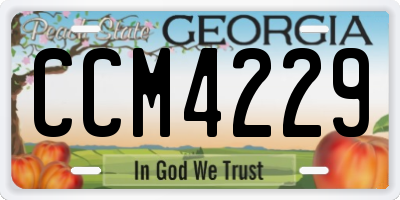 GA license plate CCM4229