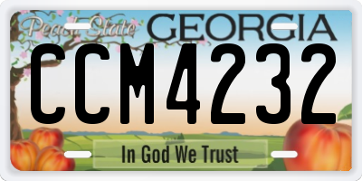 GA license plate CCM4232