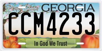 GA license plate CCM4233