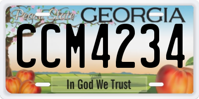 GA license plate CCM4234