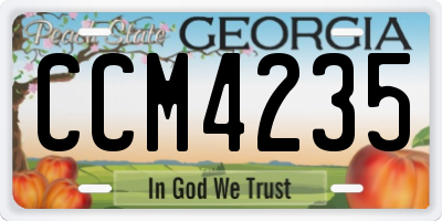 GA license plate CCM4235