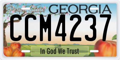 GA license plate CCM4237