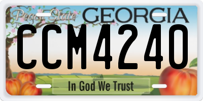 GA license plate CCM4240