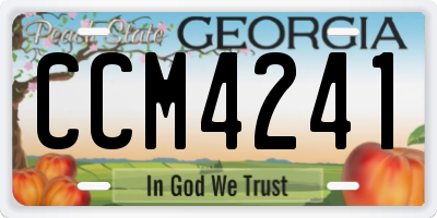 GA license plate CCM4241
