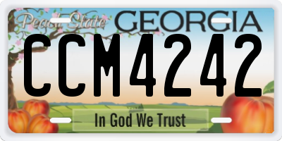 GA license plate CCM4242