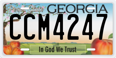 GA license plate CCM4247