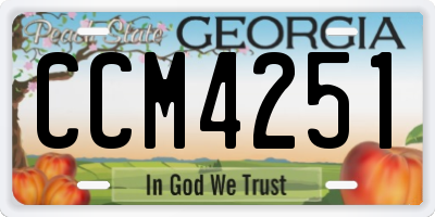 GA license plate CCM4251
