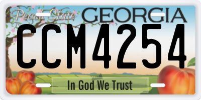 GA license plate CCM4254