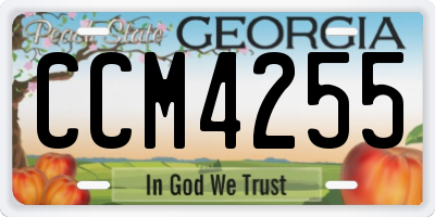 GA license plate CCM4255