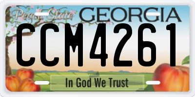 GA license plate CCM4261