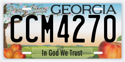 GA license plate CCM4270