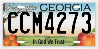 GA license plate CCM4273